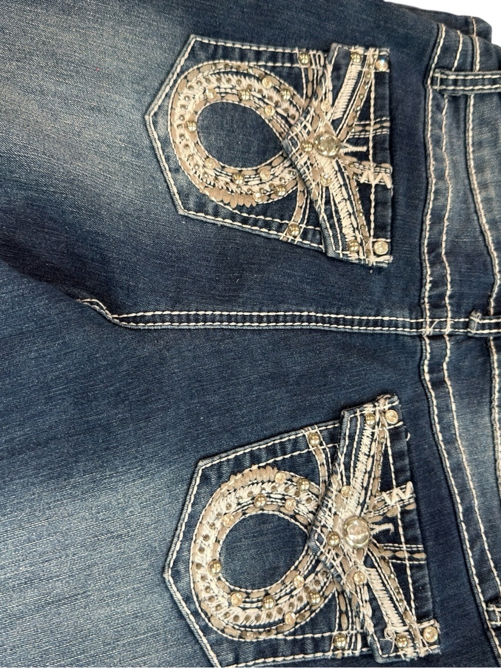 Earl Jeans Embellished Rhinestones JeansSz 10 Boot Cut Western Glam McBling Y2K.